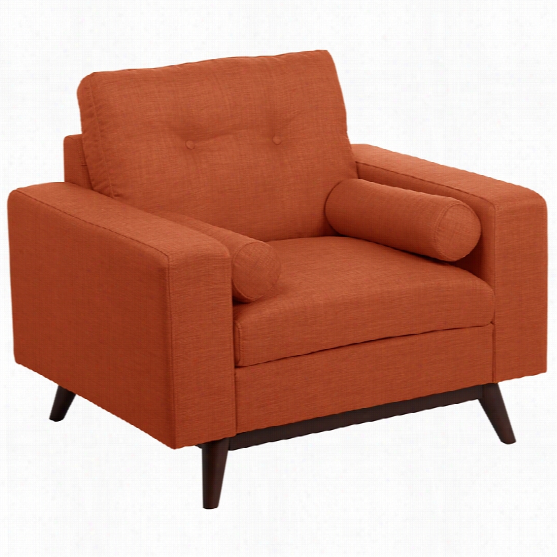 Contempoary Kimlyn Rio Orange Mid-century Modeern 39-inch-w Armchair