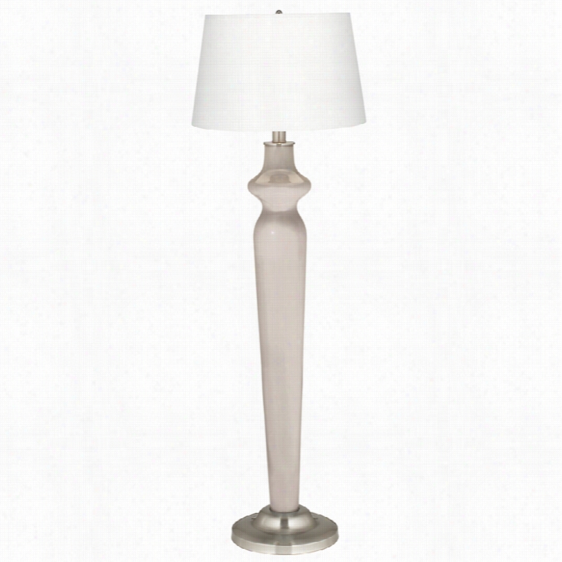 Contempo Rary Lido Peidment Gray Satin Whiet Shadecolor Plus Floor Lamp