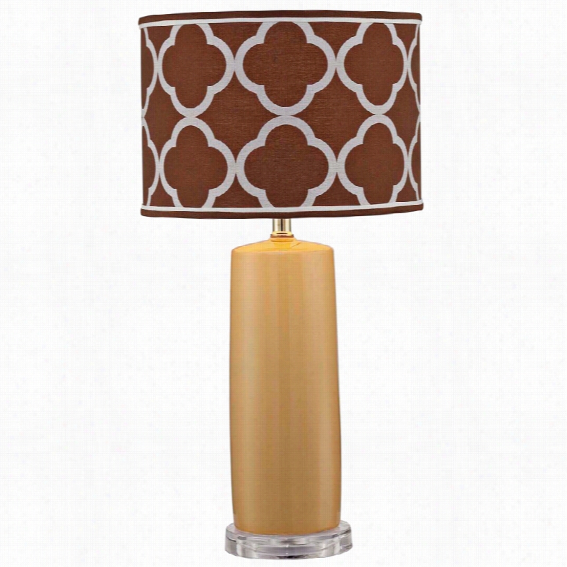 Contemporary Lite Source Monisha Mustard Yellow Ceramic Table Lamp