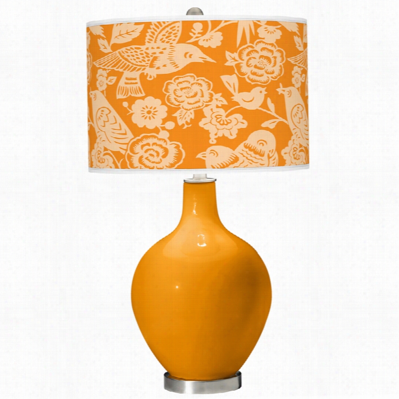 Contemporary Mango Aviary Pattern Ovo 28 1/2-inch-h Table Lamp