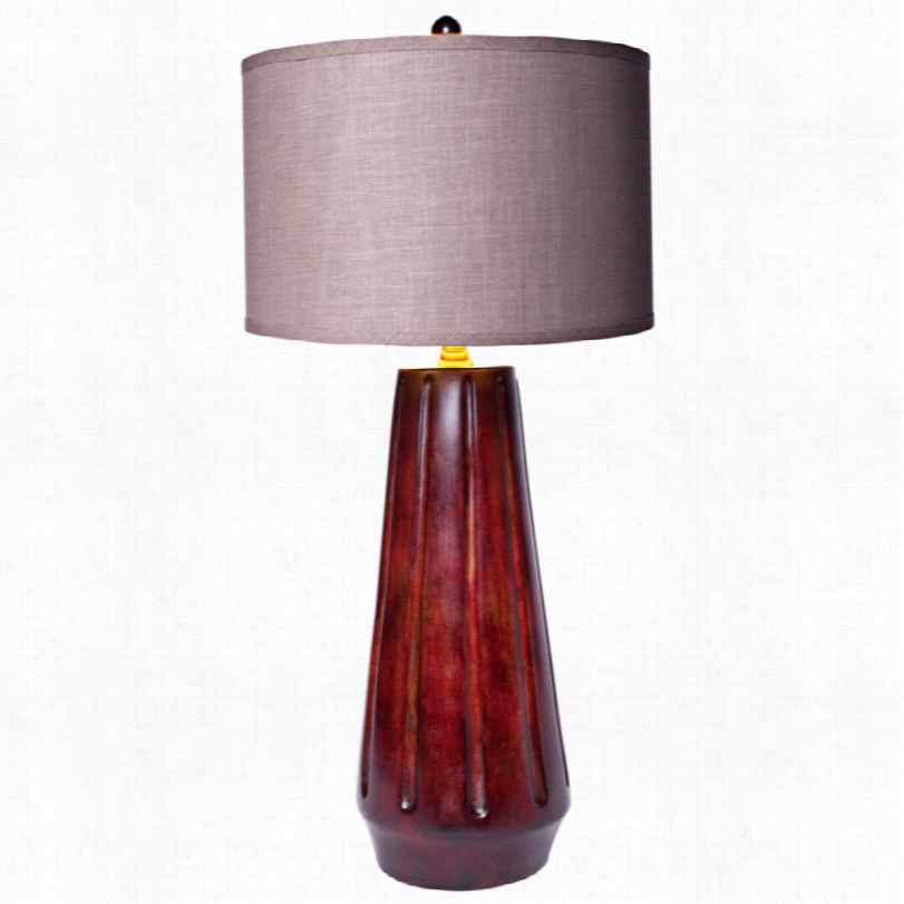 Contemporary Marrley Bolero Crimson With Putty Grey 30-inch-h Table Lamp