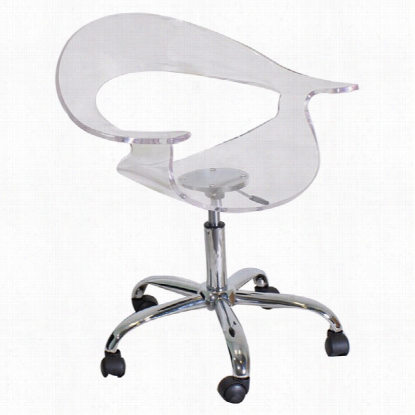 Contemporary Moddrn Chrome Unobstructed Acrylic Rumor Office Chair