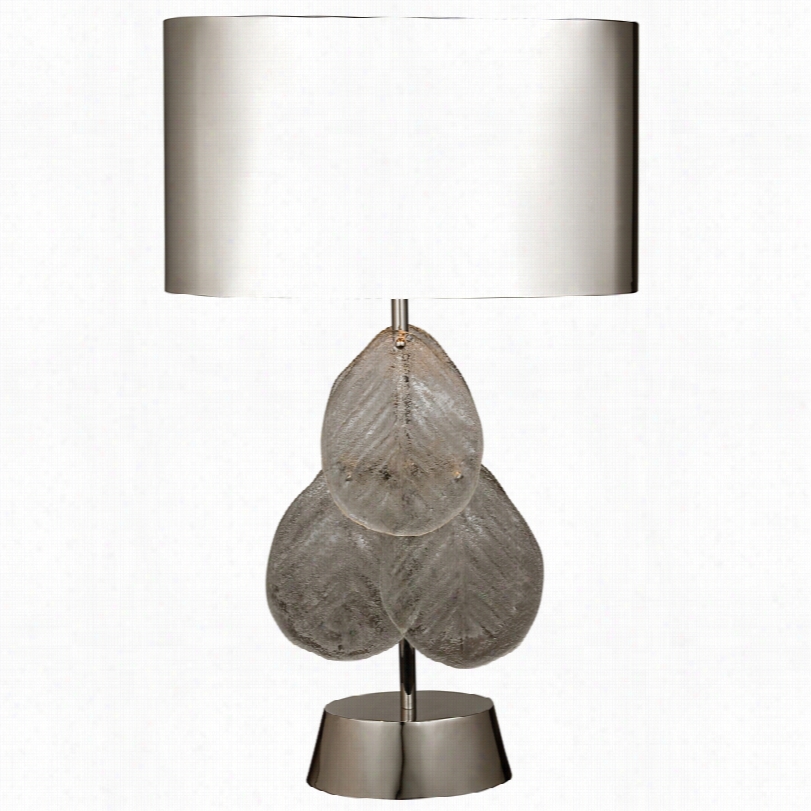 Contemporary Murano Glass Leaf Nickel 3z 1/2-inch- Table Lamp