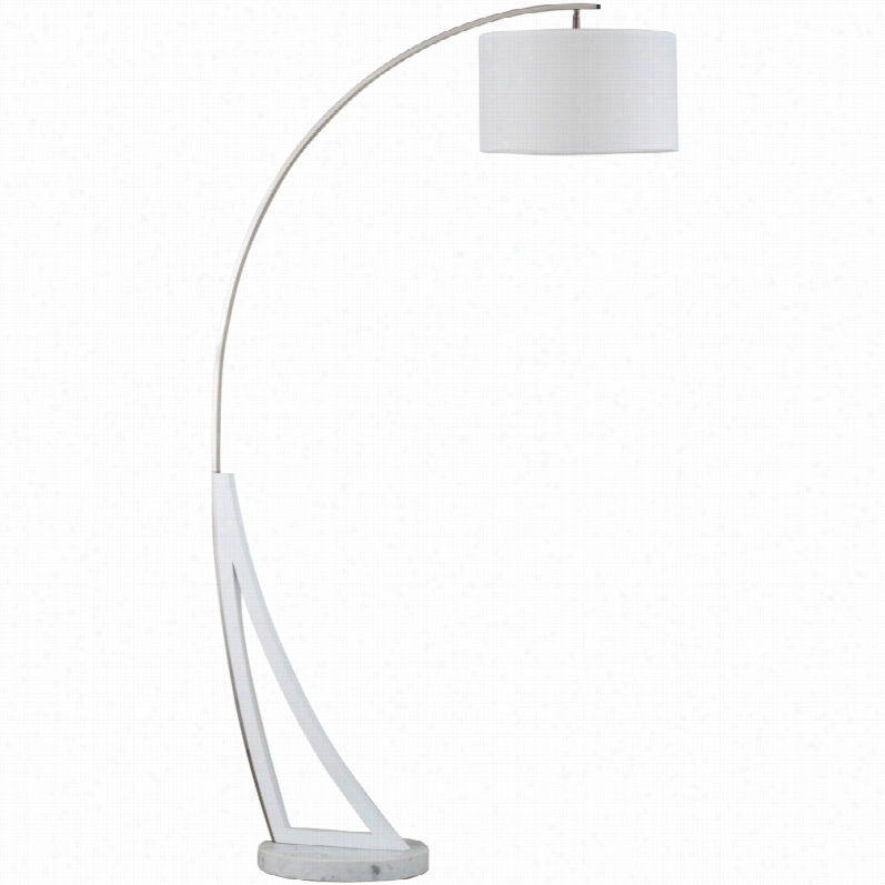 Contempoary Nova Swan White Marble Chrome Contemporary Arc Floor Lamp