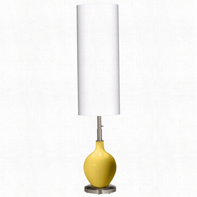 Contemporary Nugget Glass With Brushed Steel Ovo Floor Lamp