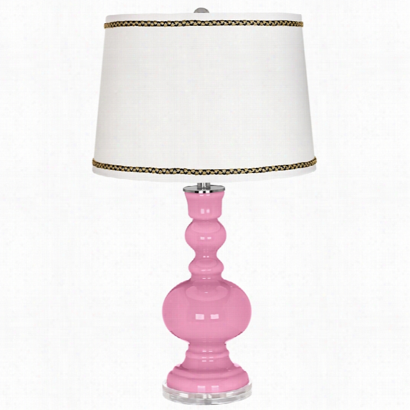 Contemporary Pale Pink Apothecary 30-inch-h Table Lamp With Ric-rac Trim