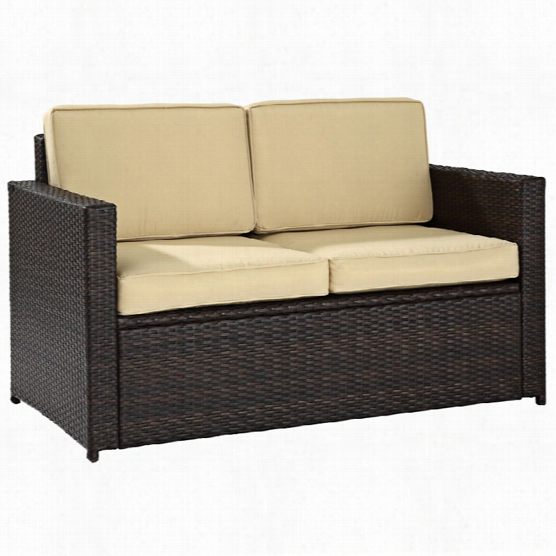 Contemporary Token Of Victory Harbor Cushioned Wicker 53-inch-w Outdoor Loveseat