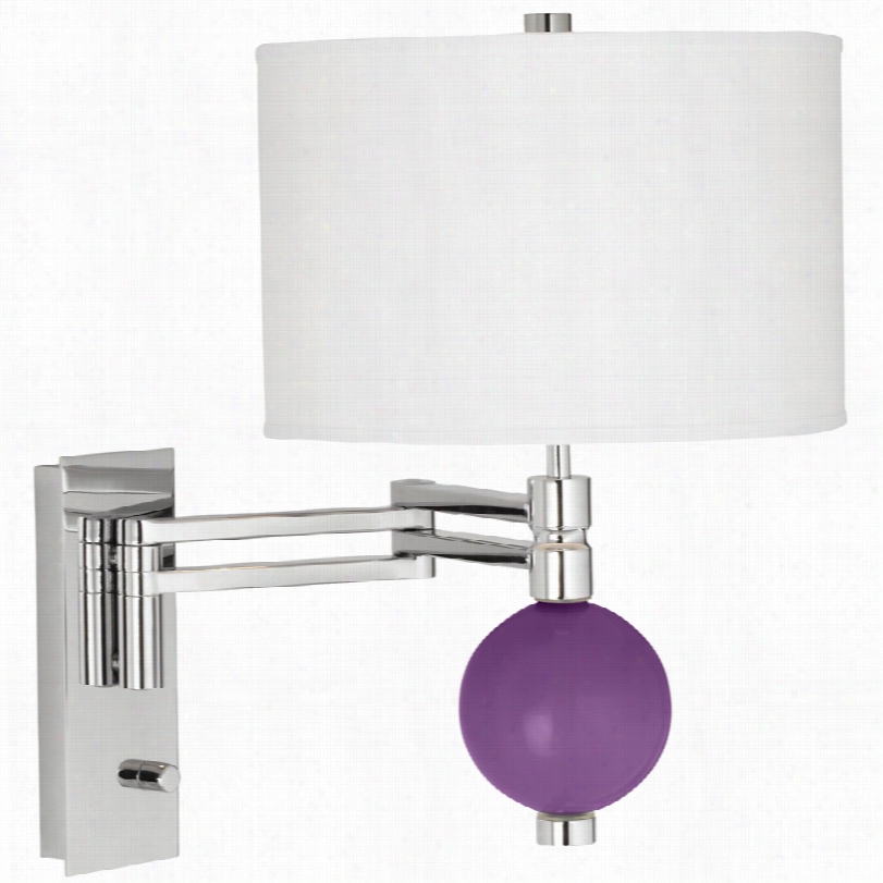 Contemporary Passionate Purple Niko Chrome 18-inch-h Swing Arm Wa Ll Lamp