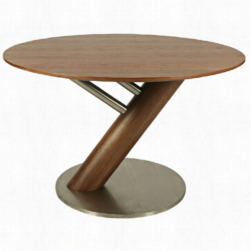 Contemporary Pastel Indiana Walnut Roudn Dinning Table -47 1/4-inches-w