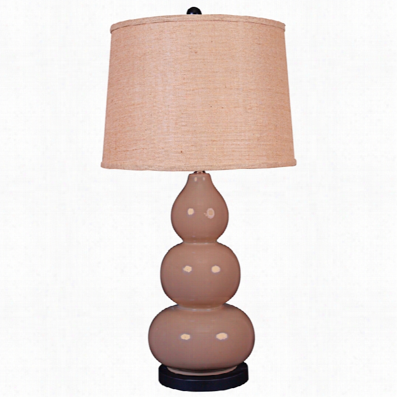 Contemporaryp Atricia Glazed Ginger Ceramic Gourd Table Lamp