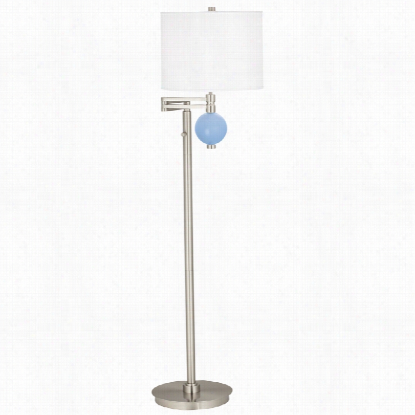 Contemporary Placid Blue Niko 58-inch-h Swing Arm Floorlamp