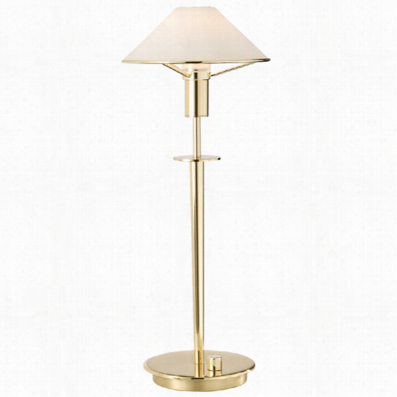 Contemporary Polished Brass  True White 5 3/4-inch-w Holtkoetter Desk Lamp