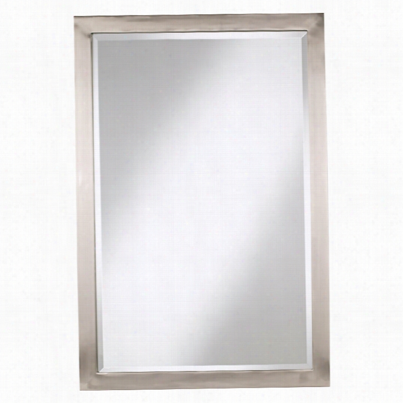 Contempooarry Possini Euro Brushed Nickel Meetal Rectangular Miirror-22x33