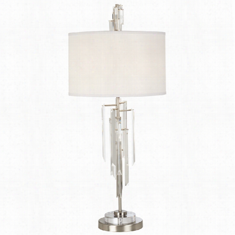 Contemporar Y Possini Euro Eva Crystal Waterfall 331/2-inch-h Tabe Lamp