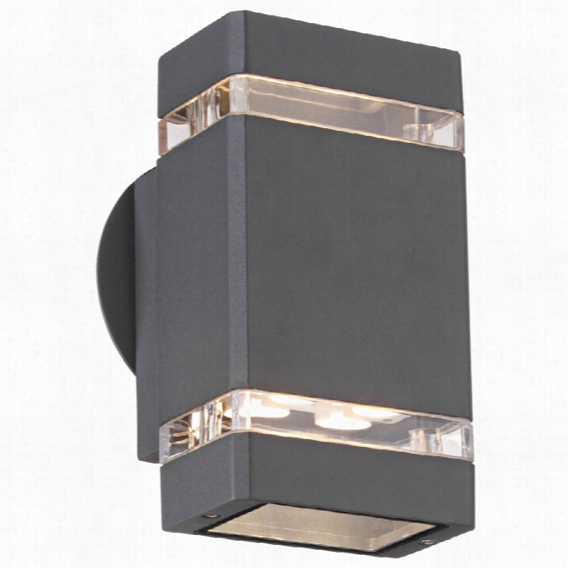 Contemporary Possini Euro Grphit Led 8-inch-h Outdoor Wall Light
