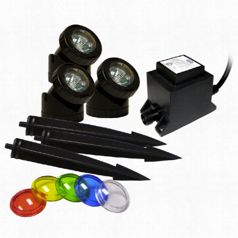 Contemporary Power Beam Underwater 3-light Outdoor Pond Kit