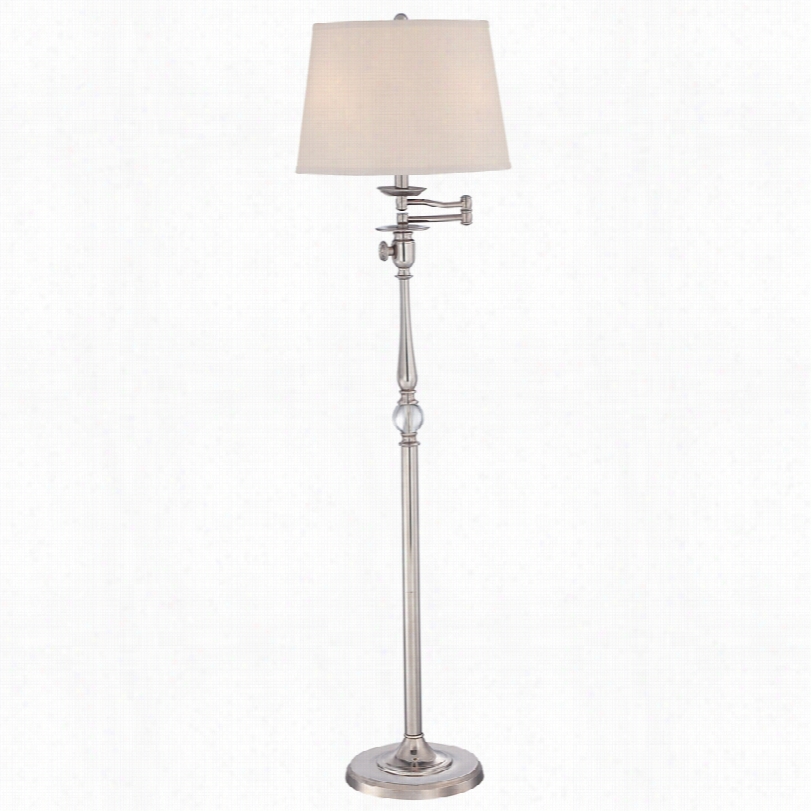 Contemporary Quoizel Vivid Cruise Polished Nickel Swing Arm Floor Lamp