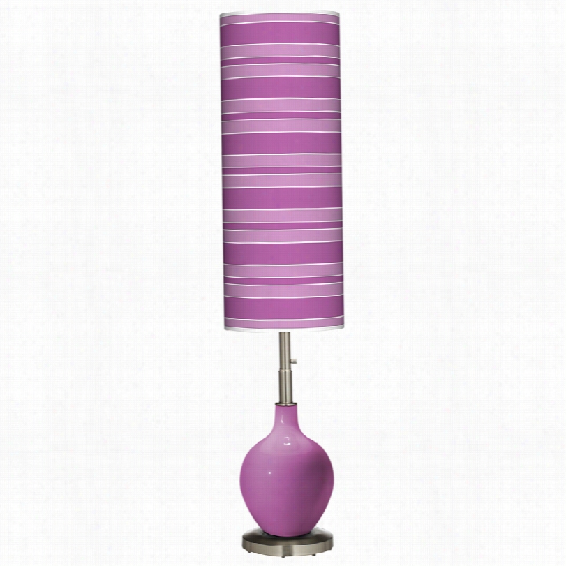 Contempo Rary Radiant  Orchid Bold Stripe 60-inch-h Ovo Floor Lamp
