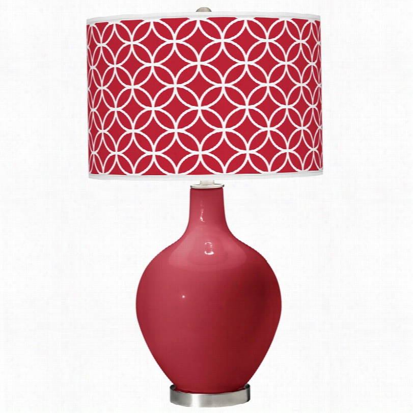 Contemporary Red Circle Rings Ptatern 28 1/2-inch-h Color Plus Table Lamp