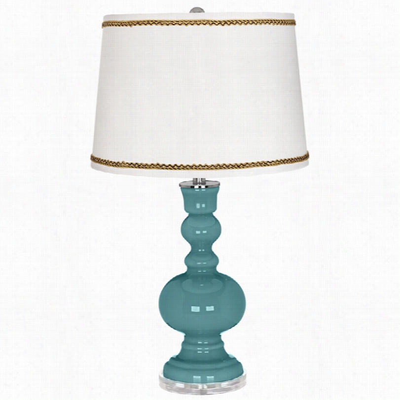 Contemporary Refelcting Pool Apotehcary Tablle Lamp With Twist Scroll Trim