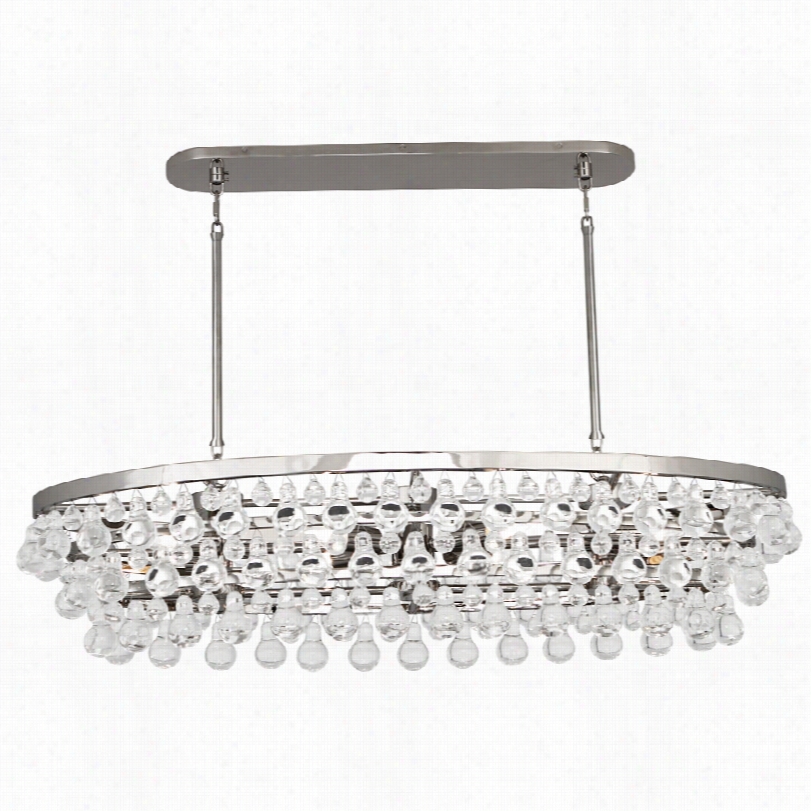 Contemporray Robert Abbey Bling Nickel 42 3/4-inch-w Oval Chandelier