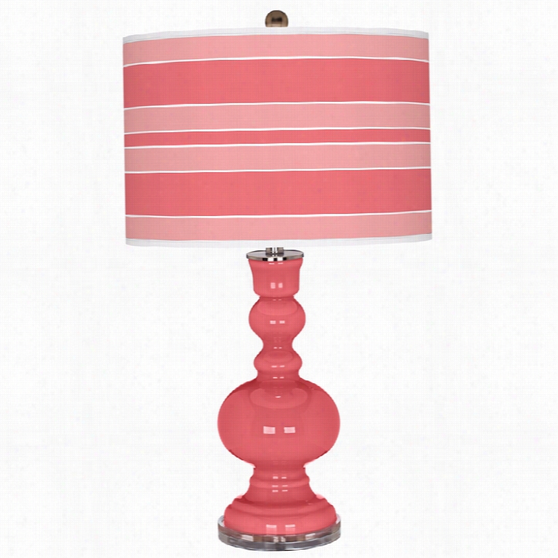 Contemporary Rose Bold Stripe 16-inch-w Table Lamp