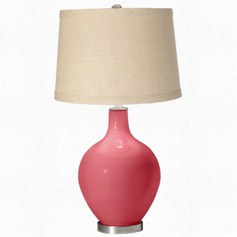 Contemporary Rose With Oatmmeal Linen Shade Color + Plus Table Lamp