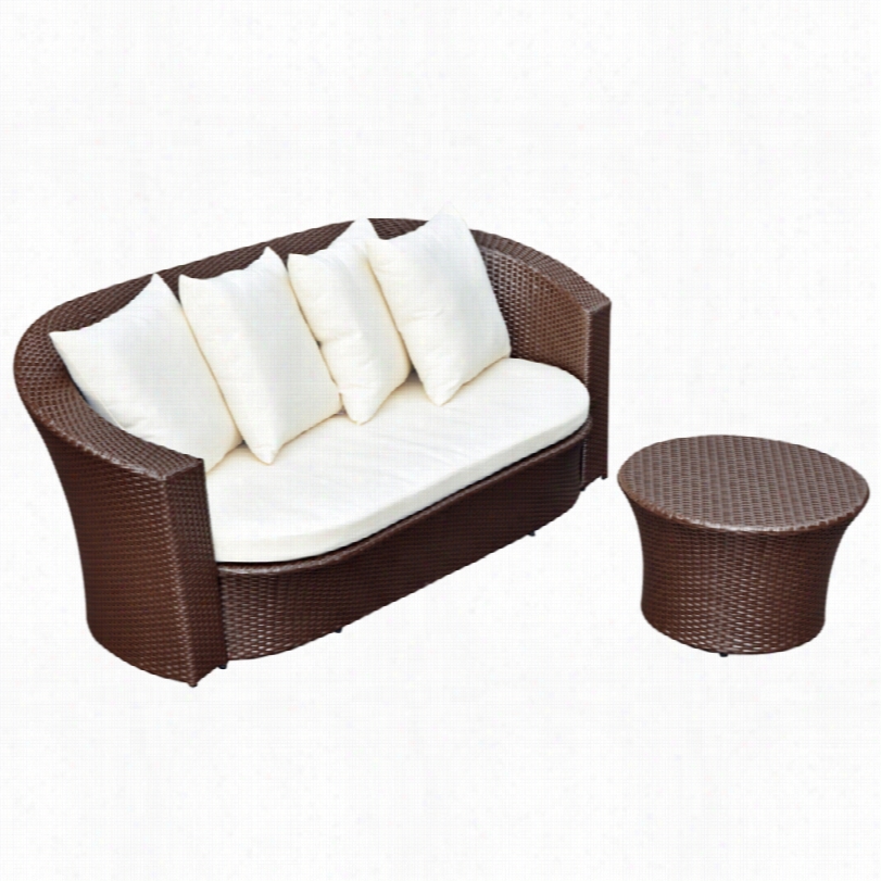 Contmporary Round-back 2-piece Patio Sofa Set