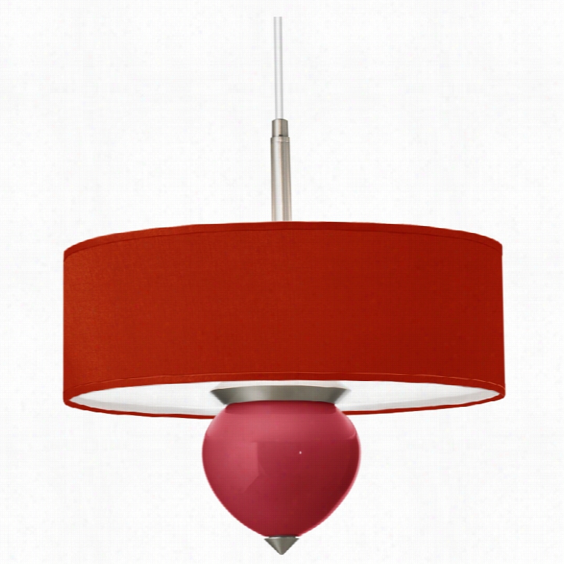 Contemporary Samba 16-inch-w China Red Textured Silk Screen Cleo Pendant