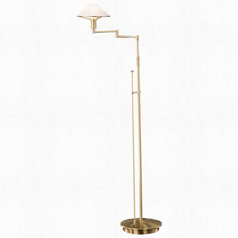 Contemporary Satin White Shade Swing Arm Halogen Holtkoetter Foor Lamp