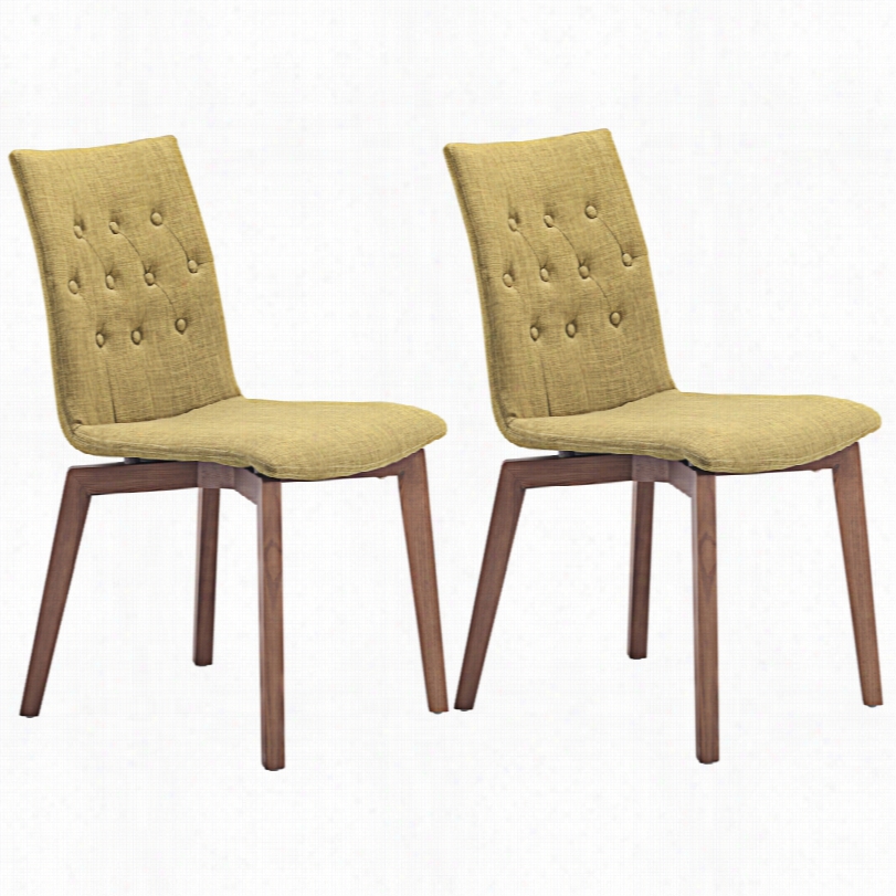 Contemporary Set  Of 2 Zuo Orebro Pea 18-inch-w Accent Chairs