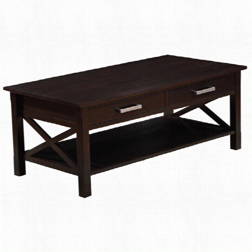 Contemporary Simpli Home Kifchener Dark Wqlnut 47 1/2-inch-w Coffee Table