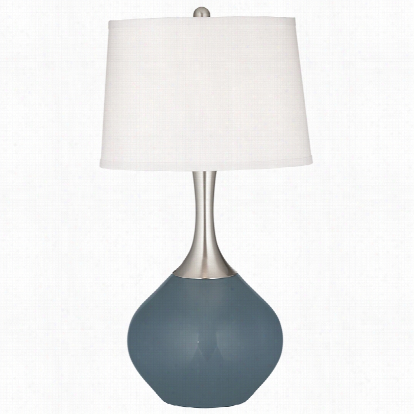 Contemporary Smoky Blue And White Shade 31-inch-h Table Lamp