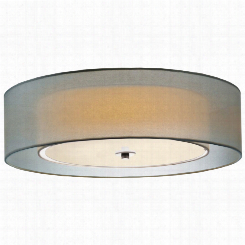 Contemporary Sonneman Puri Modern Satin Nicekl Fluorescent Ceiling Liht