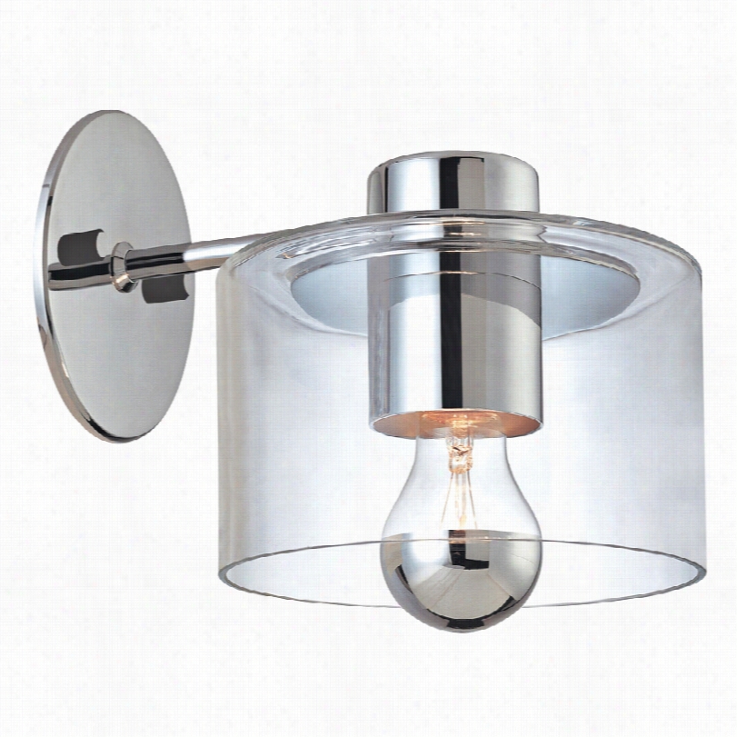 Contemporary Sonneman Transparence 8"&uot; High Polished Chrome Wall Sconce