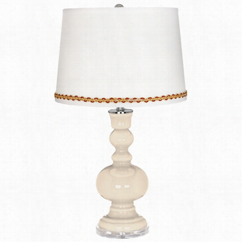 Contemporary Steamed Milk Apothecary Table Lamp With Serpentine Trim