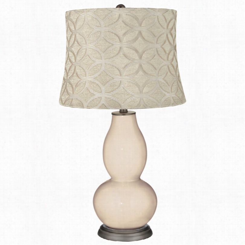 Contempora Ry Stemed Milk White Ouble Gourd Color  + Plus Table Lamp