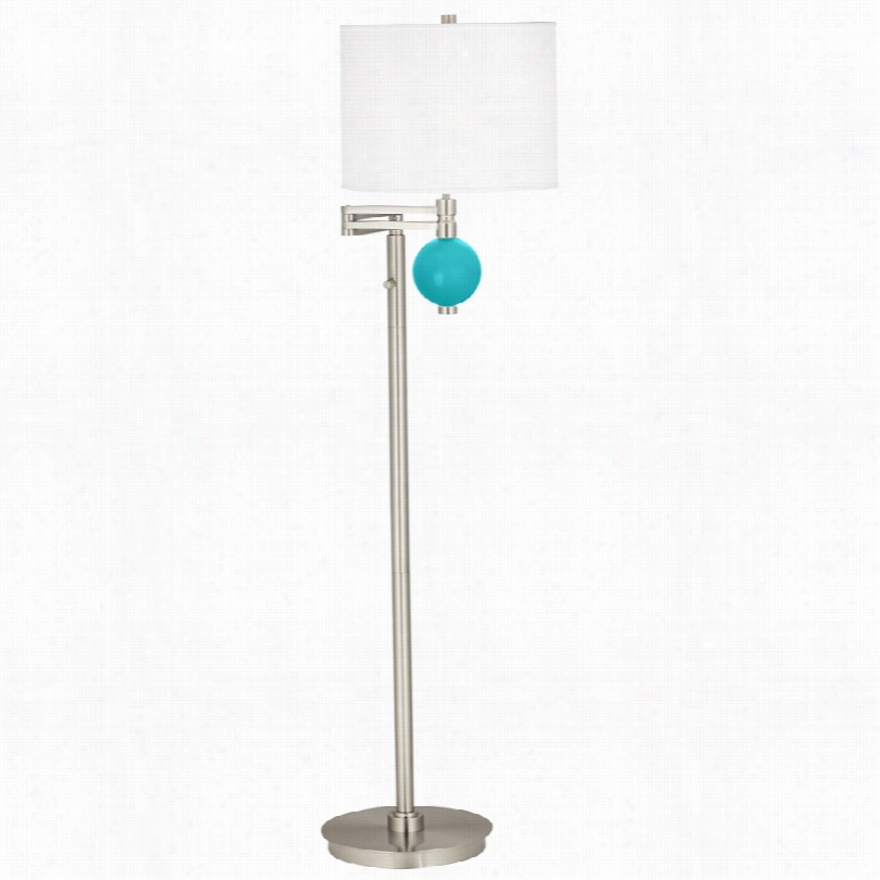 Contemporary Surfer Blue Niko 58-inch-h Swing Arm Floor Lamp