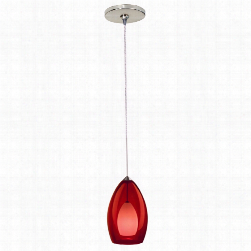 Contemporary Tech Lighting Fire Red Glass Mini Pendant