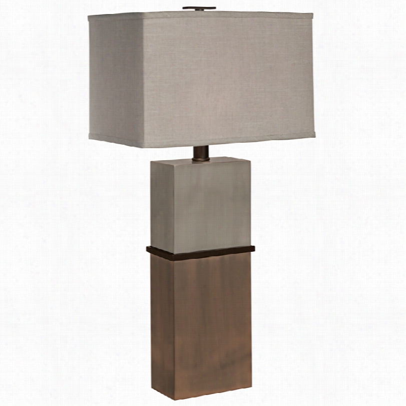 C0ntemporary Thumprints Taursu Nickel And Bronze 30-inch-h Stand  Lamp