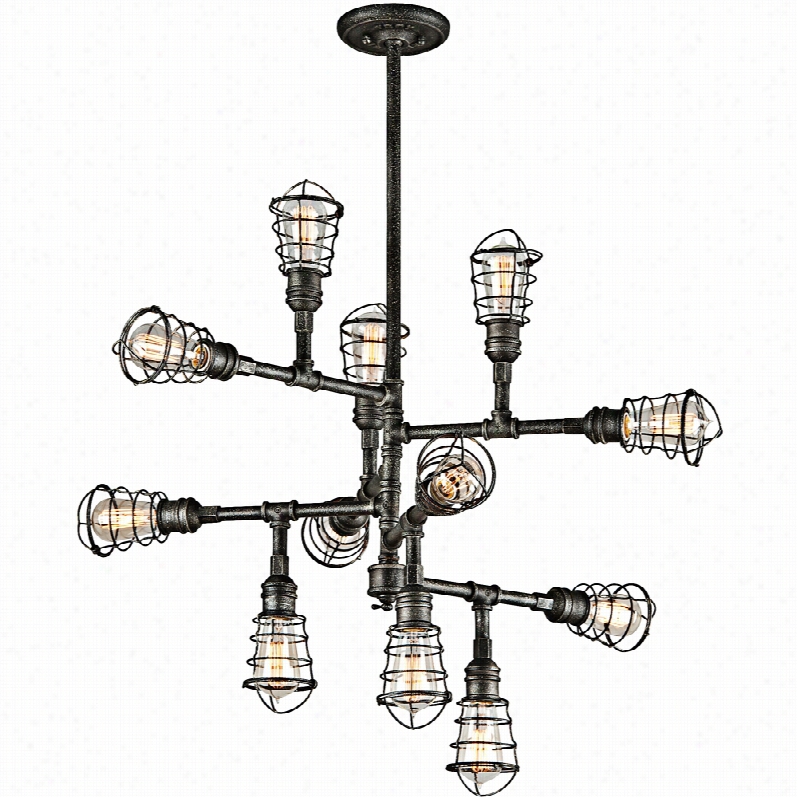 Contemporary Roy Concuit Old Silver Chandelier