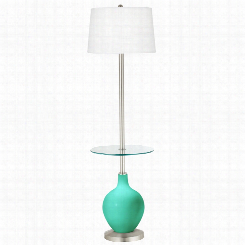 Contemporary Turquoise Tray Table 59-inch-h Ovo Floor Lamp