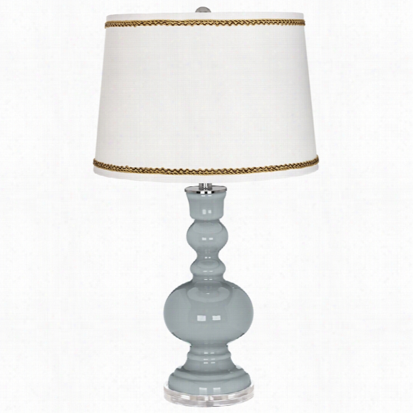 Contemporary Uncertain Gray Apothecary Table Lamp With Twist Scroll Trim