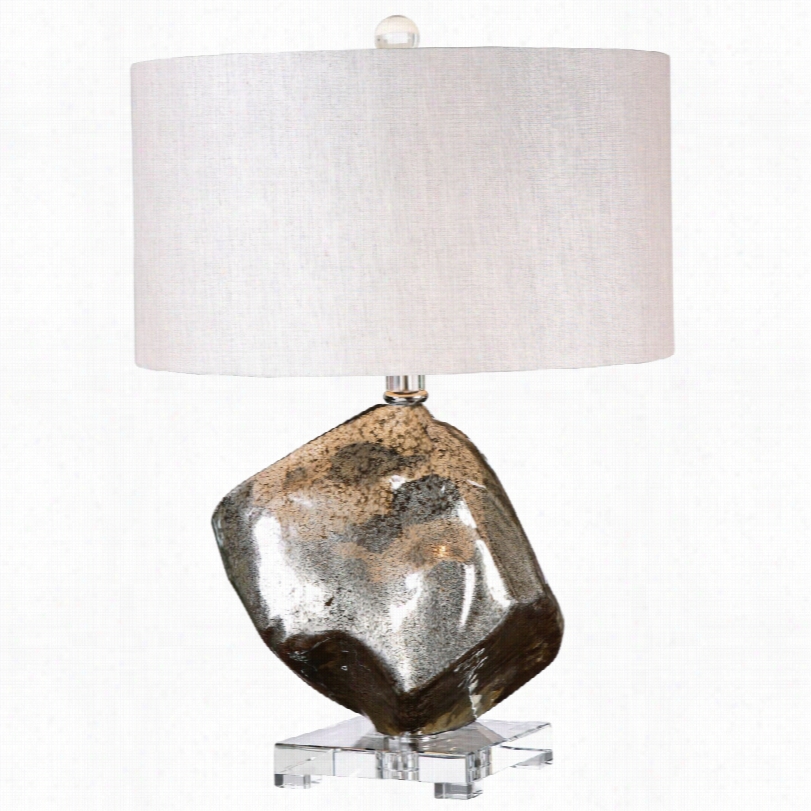 Contemporary Uttermost Everly Soft And Clear  Glass Roock 253 /4-nich-h Table Lamp