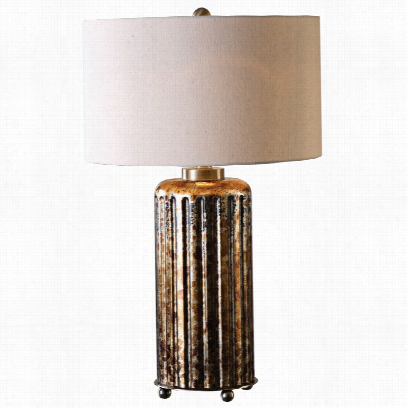 Coontemporary Uttermost Slagonia Russt Bronze Mercury Glass Table Lamp