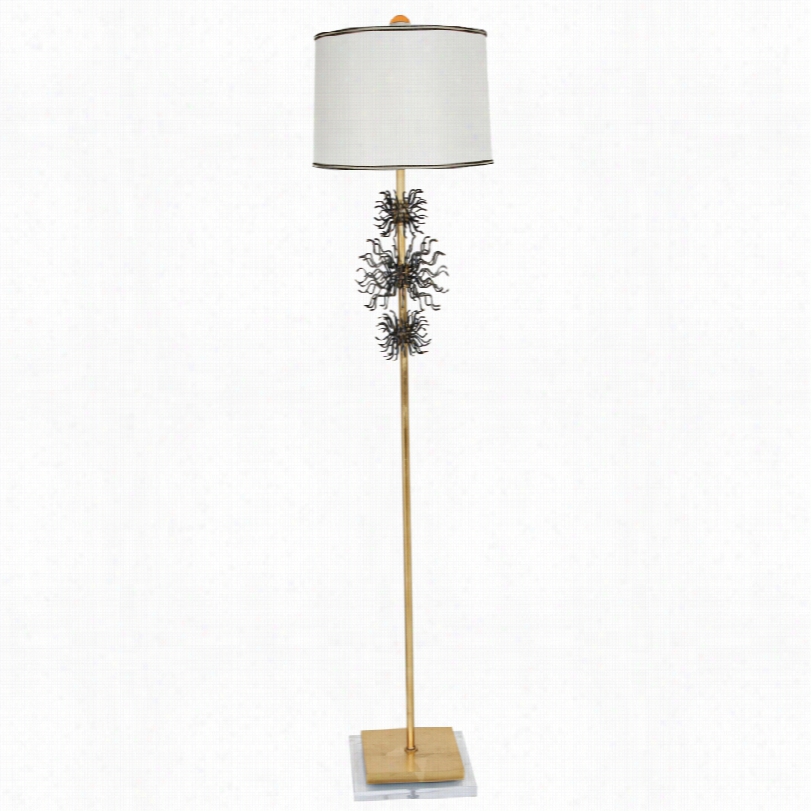 Contemporary Van Teal Burst  Modern Gold Leaf Floor Lamp