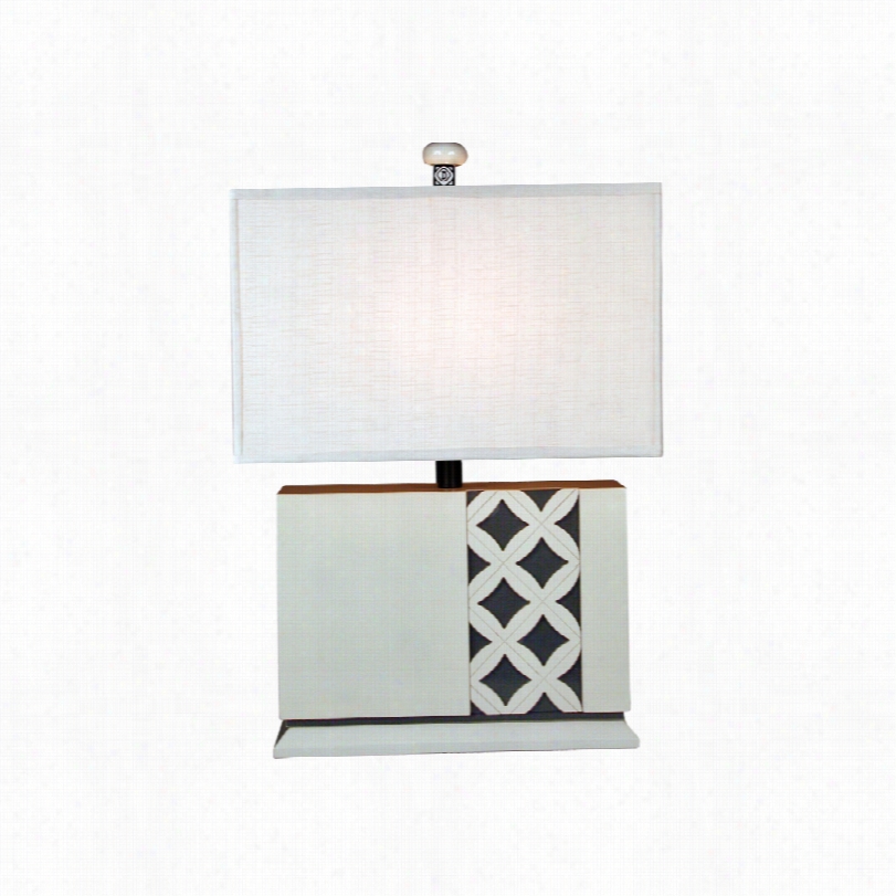 Contemporary Vintage Linen Off-white Ad Blue 25 1/-2inch-h Table Lamp