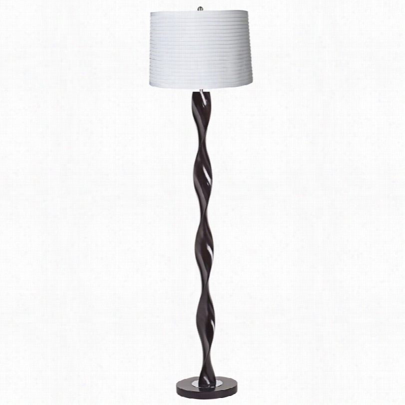 Contemporay White Pleat Ttwist Floor Lamp