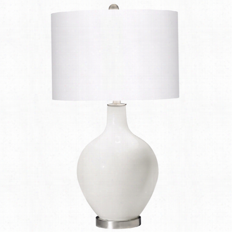 Contempirary Winter White 28-inch-h Ovo Table Lamp