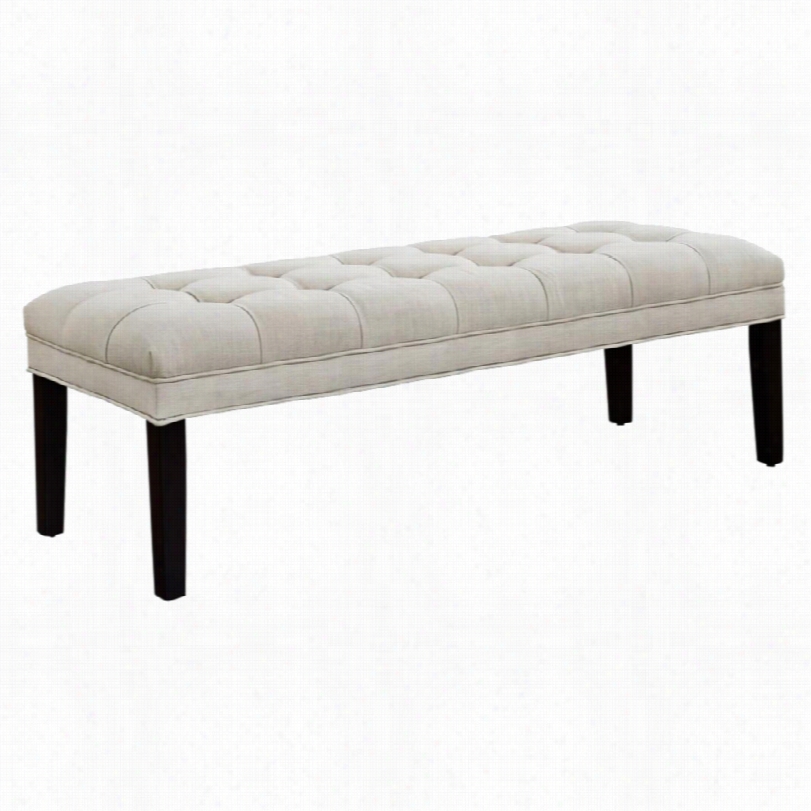 Contemporary Yebt Tufted Taupe Upholste Red Bench